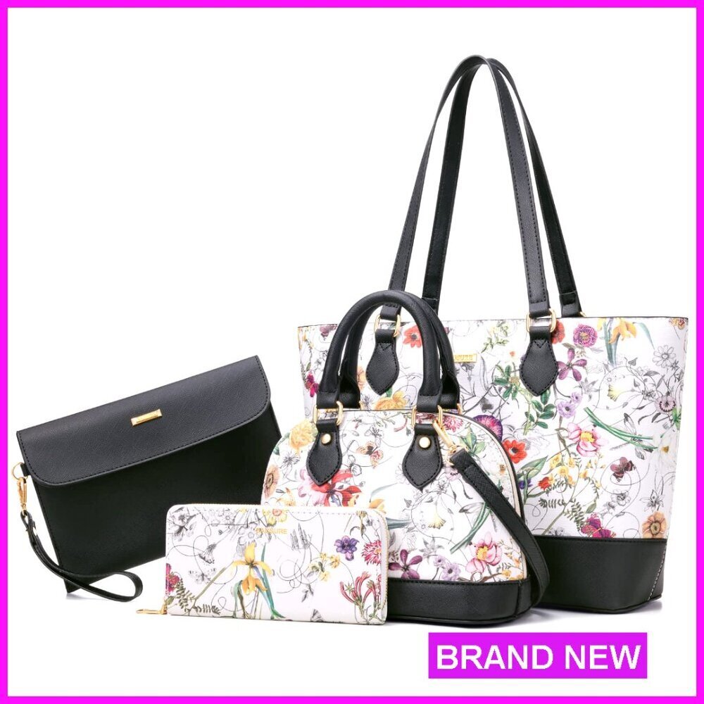 Synthetic Leather Tote Crossbody Shoulder Bag Set Versatile Multi-Style Gift